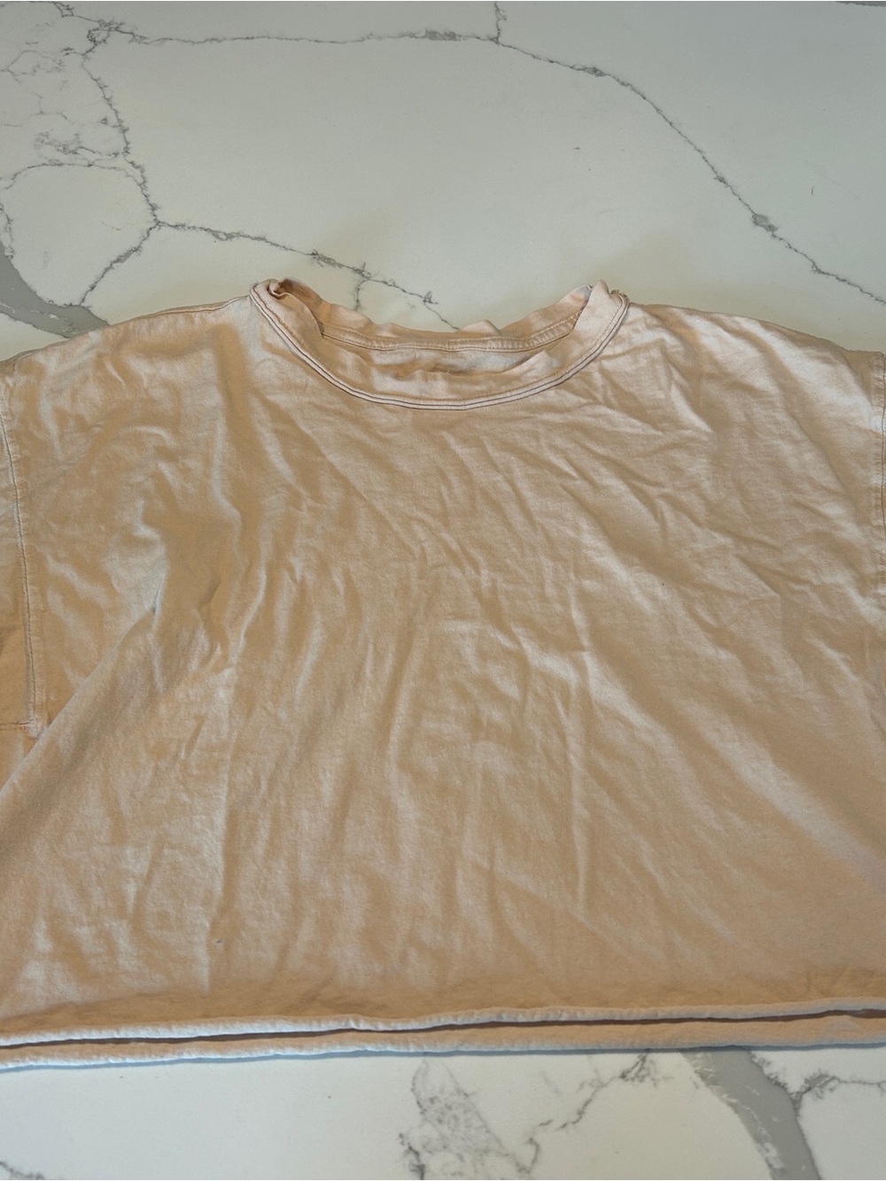 FP Movement by Free People Cropped Short Sleeve Tee in Light Peach